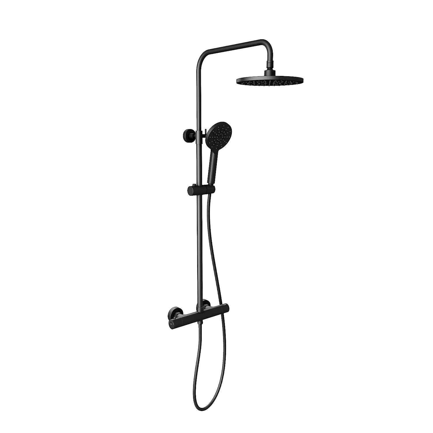 Circular 2 Way Thermostatic Shower Column AB412104 Matte Black