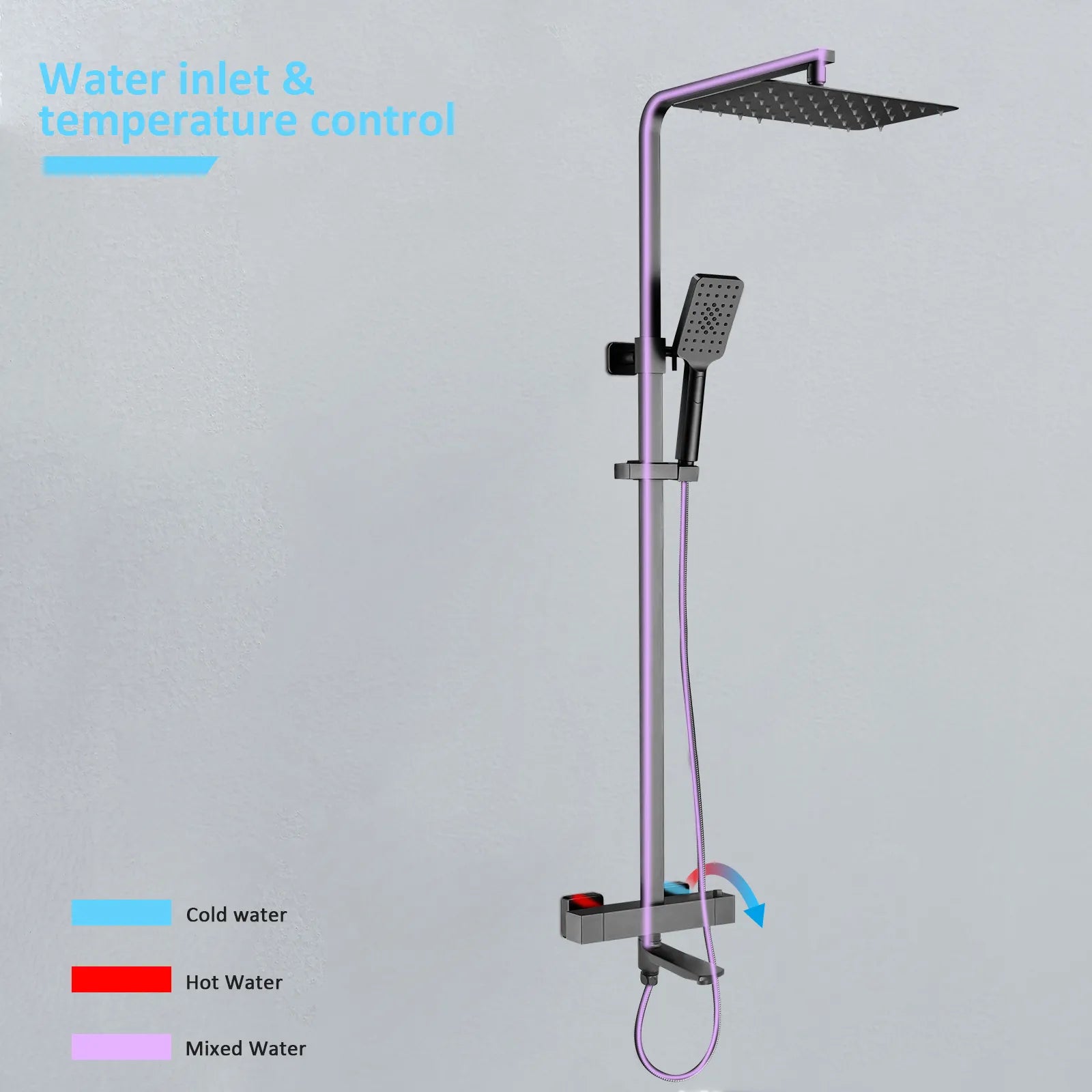 3 Way Thermostatic Shower Column – Brass Body & Multi-Function AB413000