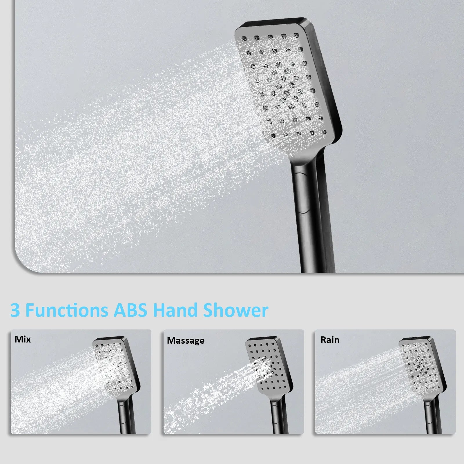 3 Way Thermostatic Shower Column – Brass Body & Multi-Function AB413000