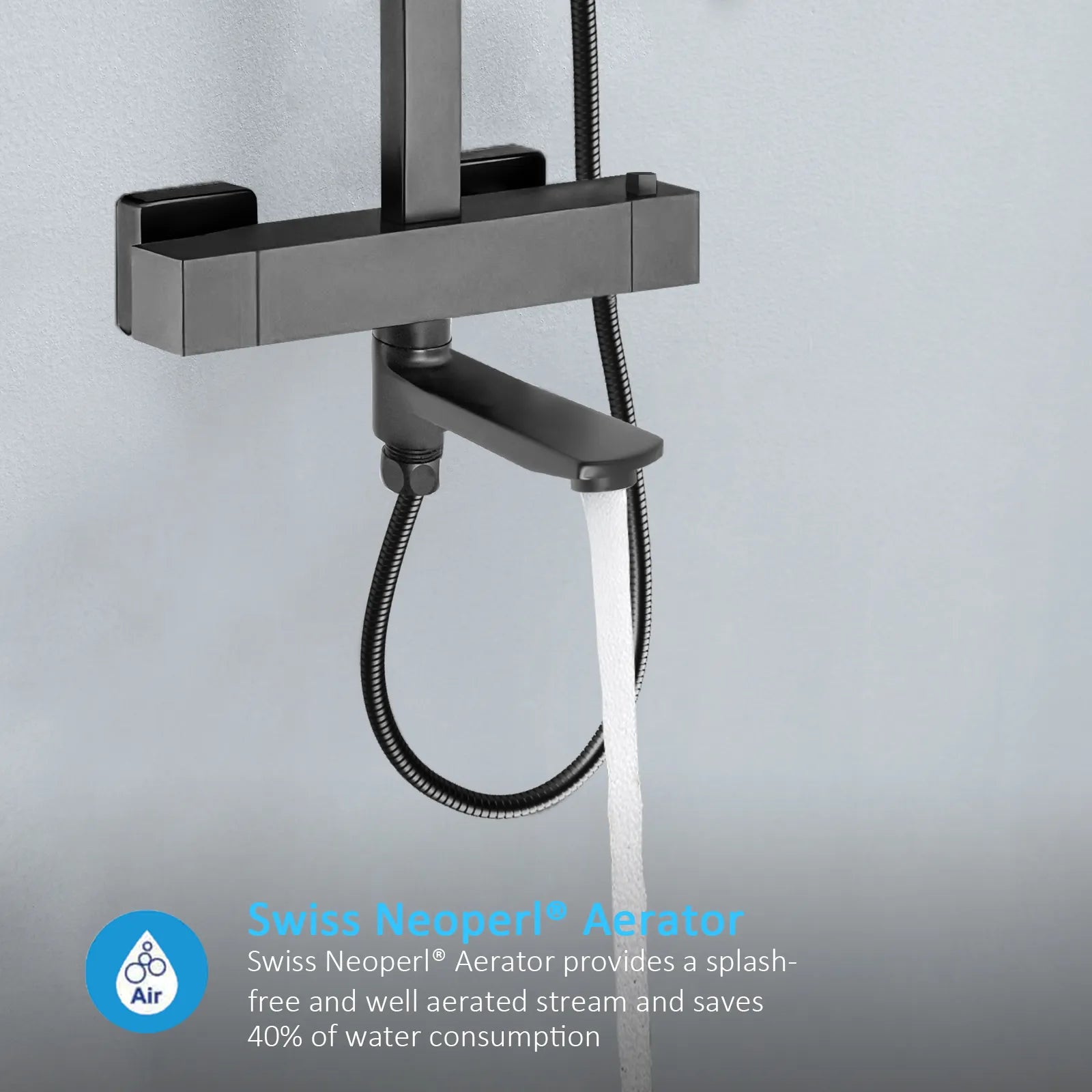 3 Way Thermostatic Shower Column – Brass Body & Multi-Function AB413000