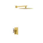Square Concealed Shower System with 12 Inch Overhead Shower – Single Lever Mixer – AB501007 Brushed Gold