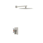 Square Concealed Shower System with 12 Inch Overhead Shower – Single Lever Mixer – AB501007 Brushed Nickel