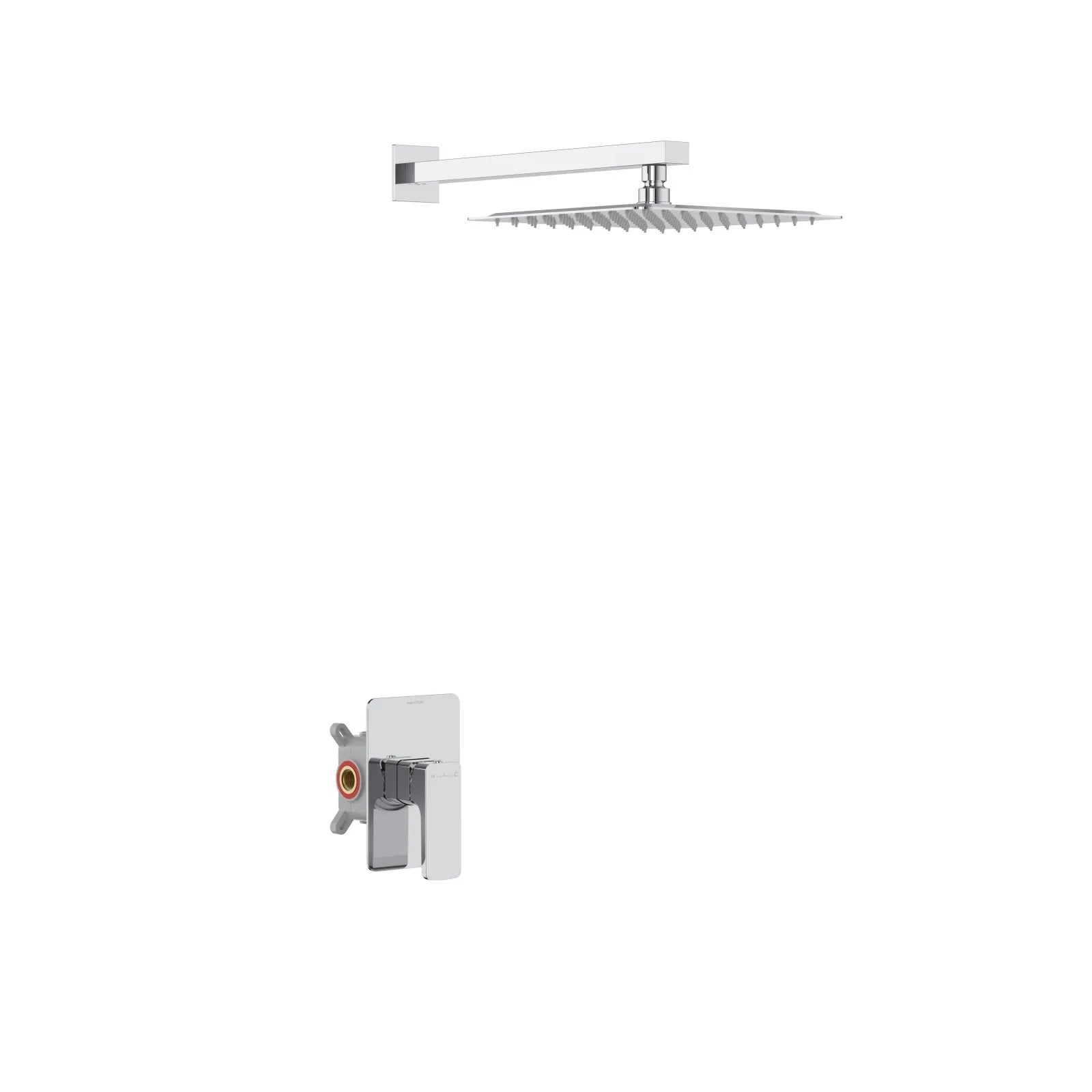 Square Concealed Shower System with 12 Inch Overhead Shower – Single Lever Mixer – AB501007 Chrome