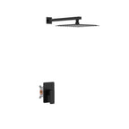 Square Concealed Shower System with 12 Inch Overhead Shower – Single Lever Mixer – AB501007 Matte Black