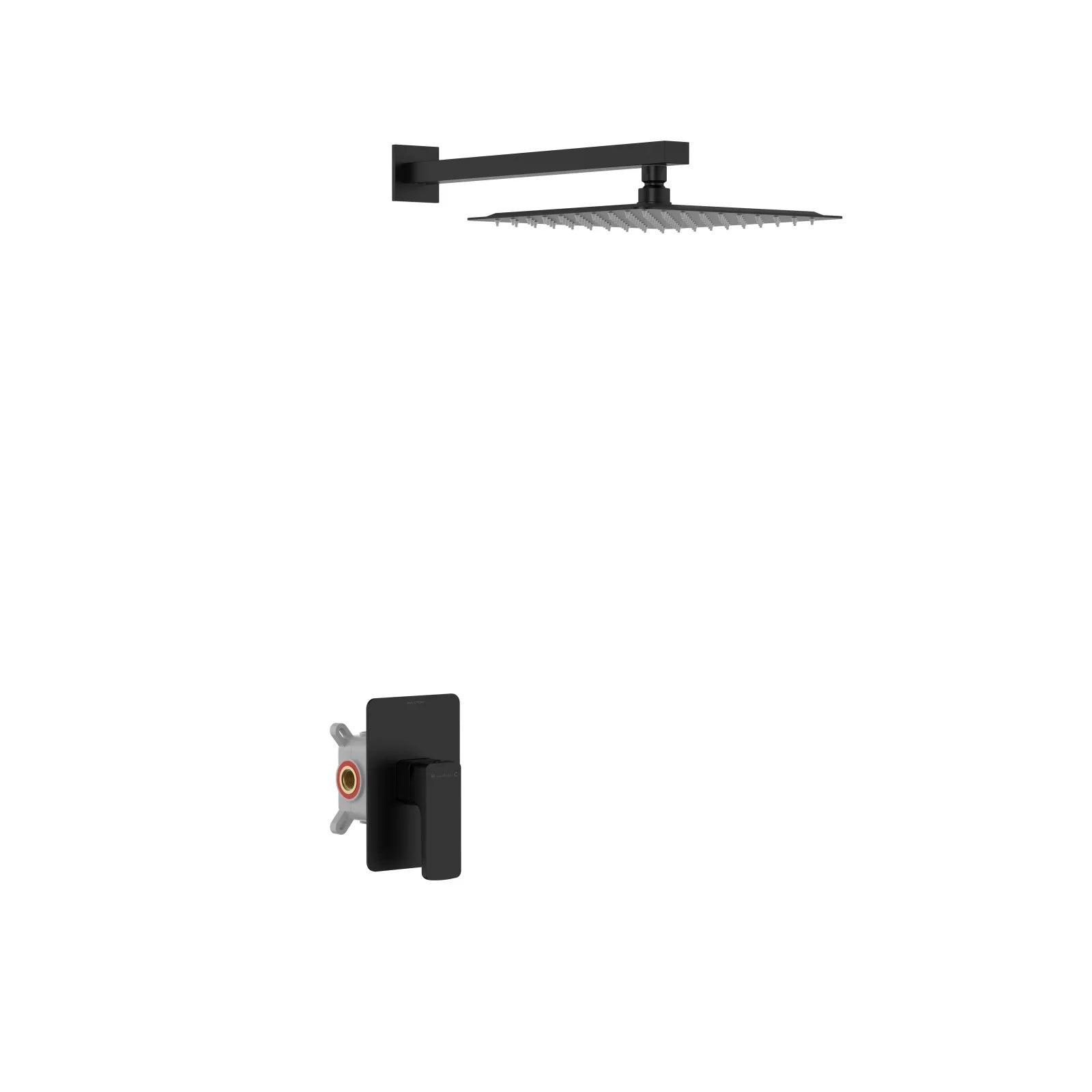 Square Concealed Shower System with 12 Inch Overhead Shower – Single Lever Mixer – AB501007 Matte Black