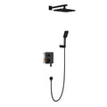 2-Way Wall Concealed Brass Shower System with Rain Shower, Hand Shower-AB502001 Matte Black