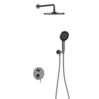 2-Way Wall Concealed Shower System with SUS304 Overhead Shower & 3-Function Hand Shower – AB502006 Brushed Gun Metal
