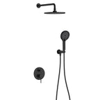 2-Way Wall Concealed Shower System with SUS304 Overhead Shower & 3-Function Hand Shower – AB502006 Matte Black