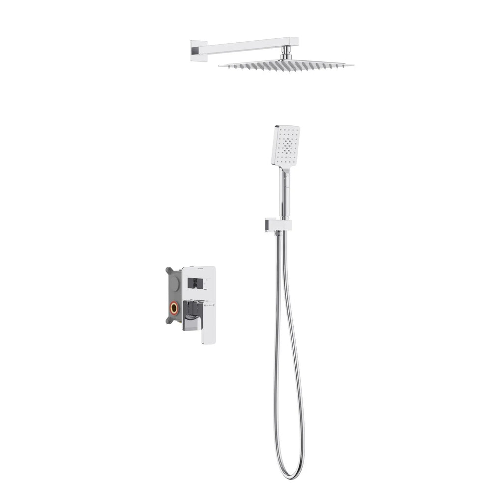 Square Concealed Shower System with Hand Shower – Two Way Diverter Shower Set – AB502007 Chrome