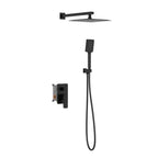Square Concealed Shower System with Hand Shower – Two Way Diverter Shower Set – AB502007 Matte Black