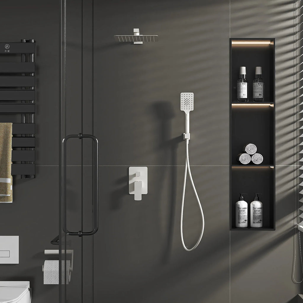 Square Concealed Shower System with Hand Shower – Two Way Diverter Shower Set – AB502007
