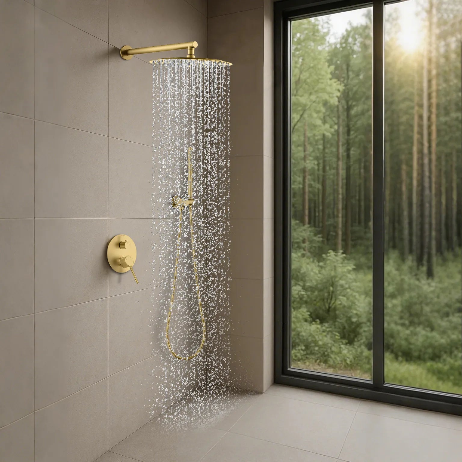 2 Way Wall Concealed Water Pressure Balance Shower Valve with Trim Plate-MT602227