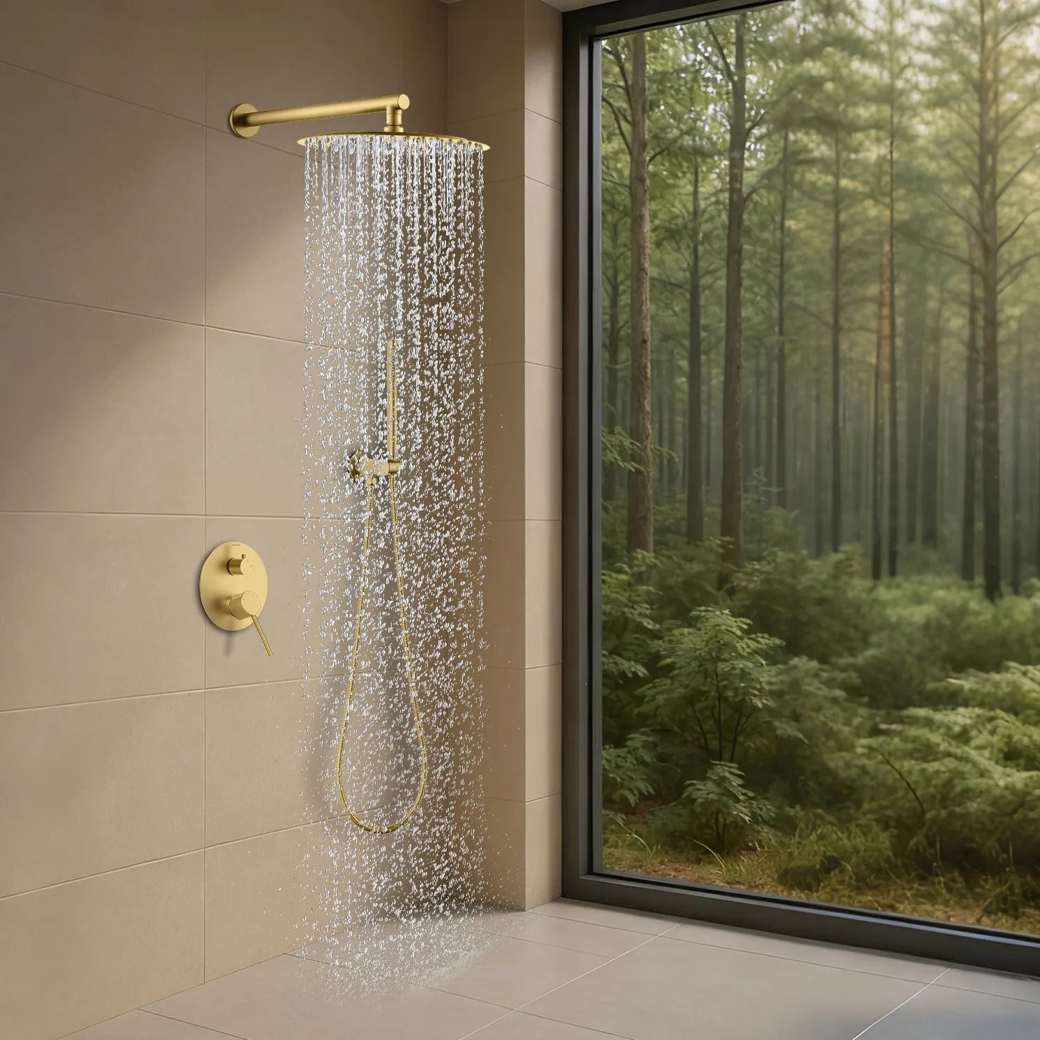 2 Way Wall Concealed Water Pressure Balance Shower Valve with Trim Plate-MT602227