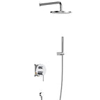 2 Way Wall Concealed Pressure Balance Shower System with Box and Trim Plate Kit – Rain Shower & Hand Shower – AB502033 Chrome