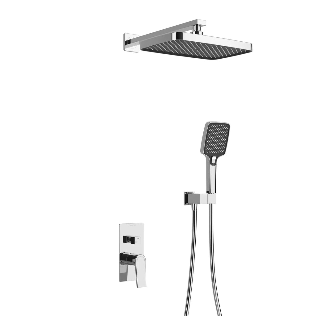 MAXTOR 2 Way Wall Concealed Pressure Balance Shower System with Box & Trim Plate Kit-AB502064 Chrome