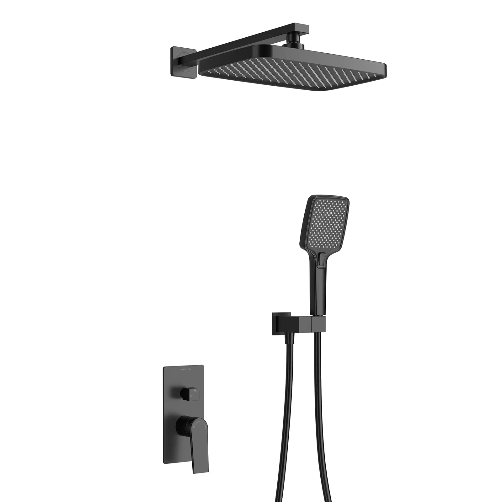 MAXTOR 2 Way Wall Concealed Pressure Balance Shower System with Box & Trim Plate Kit-AB502064 Matte Black