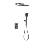 MAXTOR 2 Way Wall Concealed Pressure Balance Shower System with Overhead Rain Shower & Hand Shower-AB502065 Brushed Gun Metal