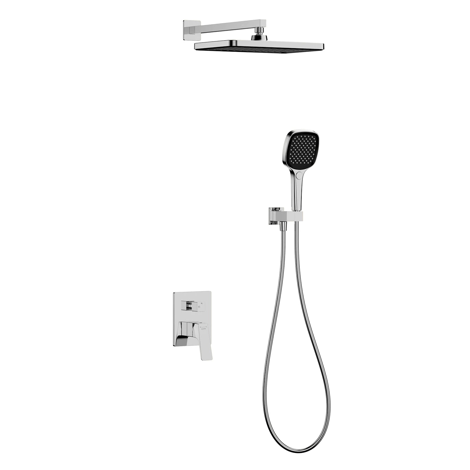 2 Way Wall Concealed Shower System With Brass Mixer & Shower-AB502068 Brushed Nickel