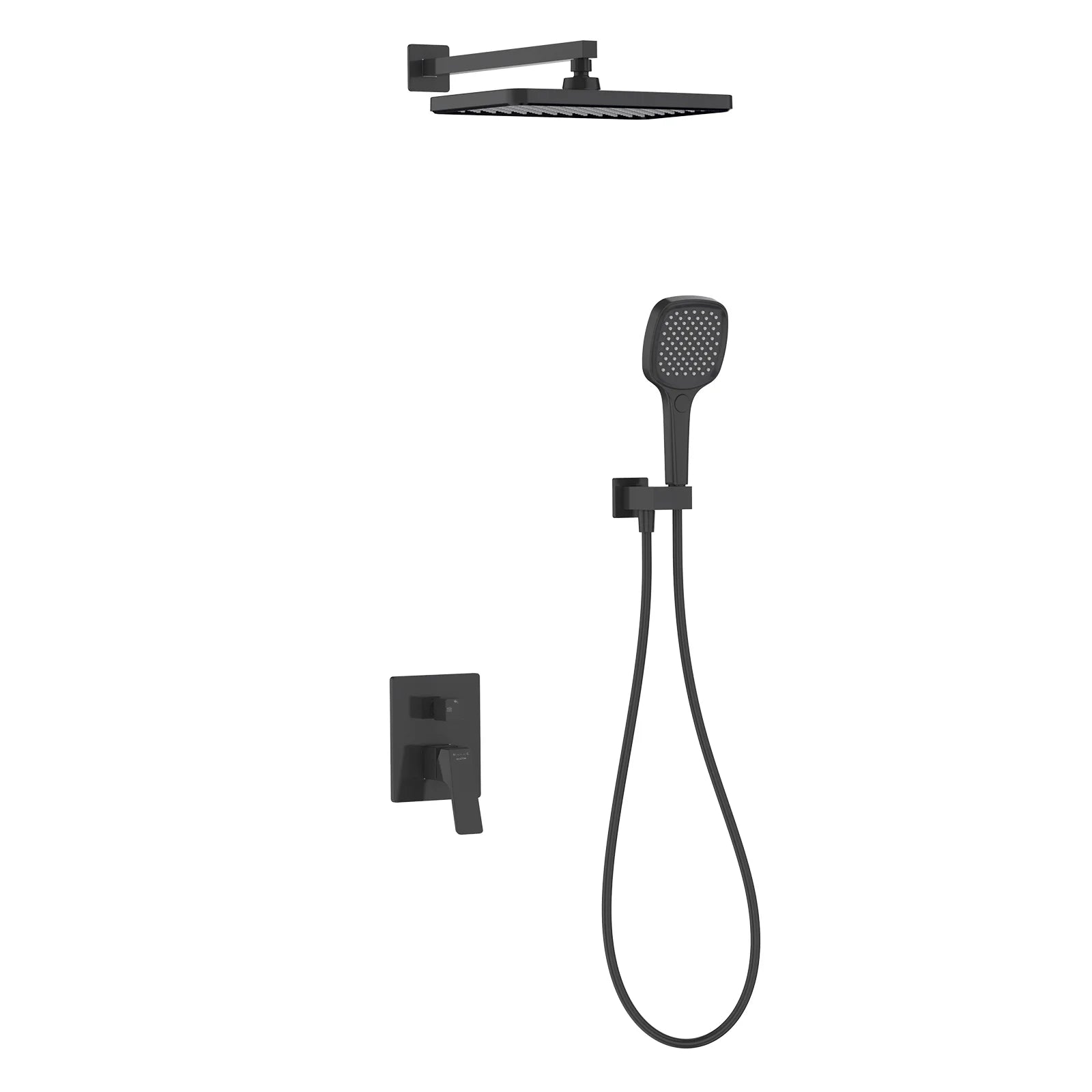 2 Way Wall Concealed Shower System With Brass Mixer & Shower-AB502068 Matte Black