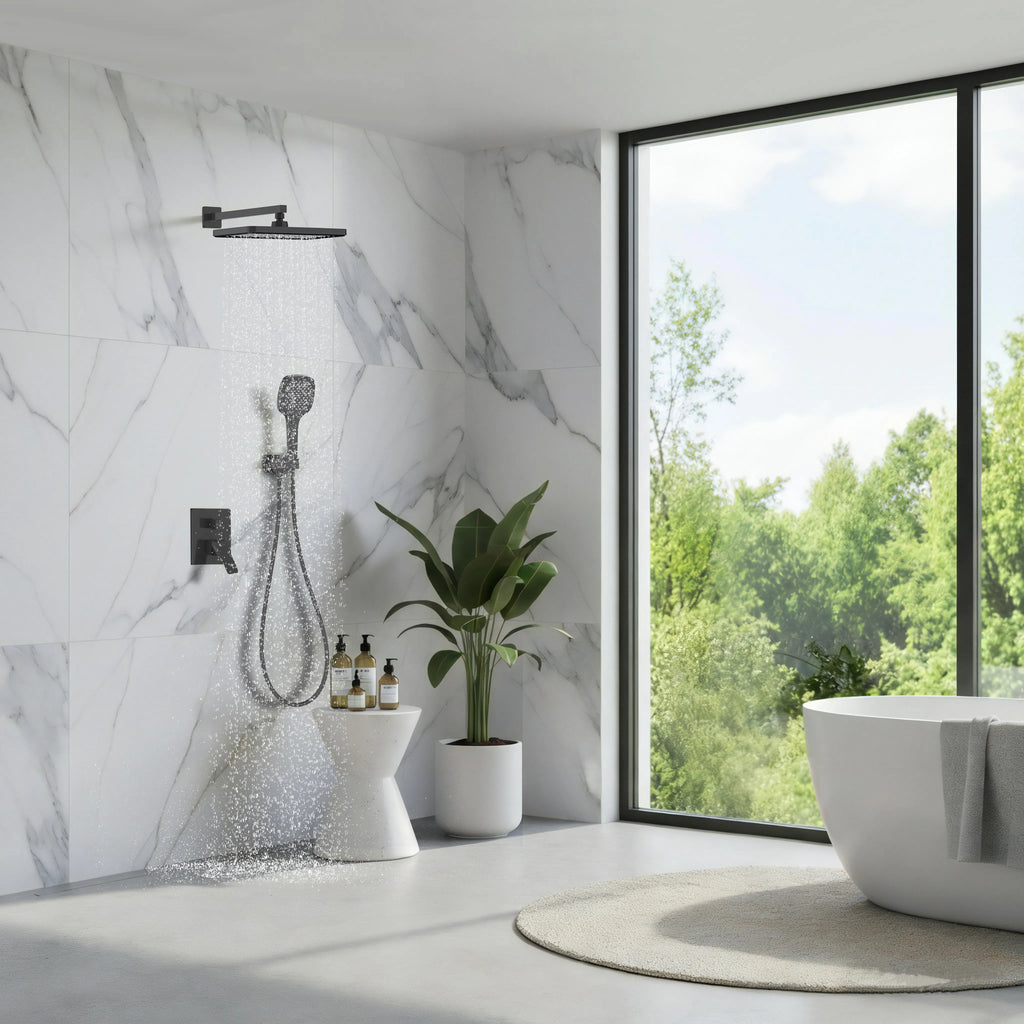 2 Way Wall Concealed Shower System With Brass Mixer & Shower-AB502068