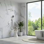 2-Way Wall Concealed Pressure Balance Shower System with Box & Trim Plate Kit – Rain Head & Handheld Shower Set – AB502069