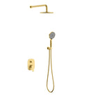 Kris 2 Way Wall Concealed Shower System With Handheld Shower AB502070 Brushed Gold