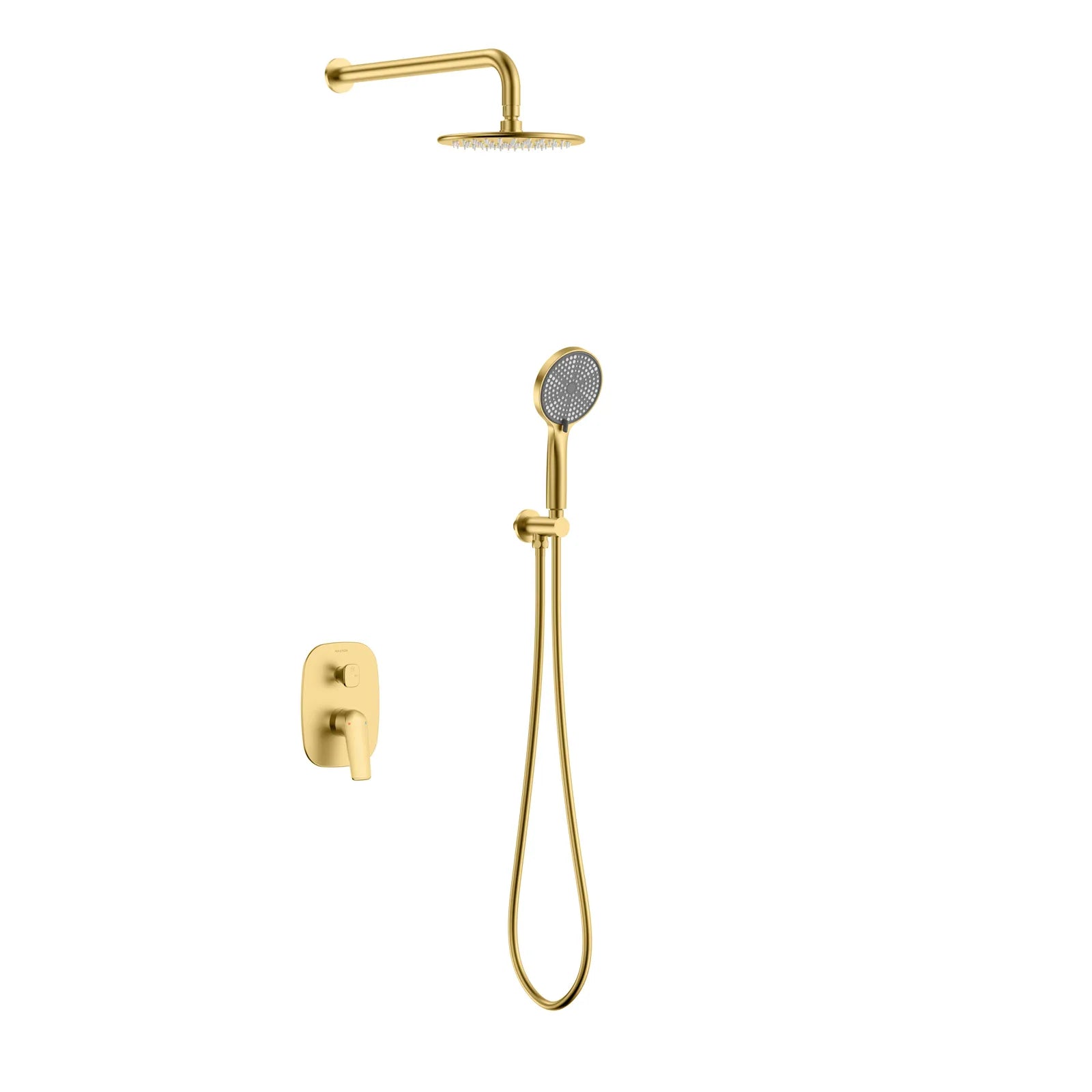 Kris 2 Way Wall Concealed Shower System With Handheld Shower AB502070 Brushed Gold