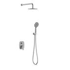 Kris 2 Way Wall Concealed Shower System With Handheld Shower AB502070 Brushed Gun Metal