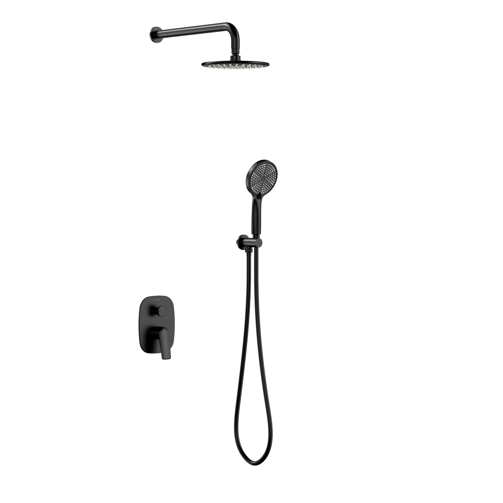 Kris 2 Way Wall Concealed Shower System With Handheld Shower AB502070 Matte Black
