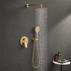 2 Way Concealed Shower System with Rain Shower and Hand Shower – Round Trim Shower Set – AB502076