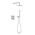 2 Way Concealed Shower System with Rain Shower and Hand Shower – Round Trim Shower Set – AB502076 Chrome