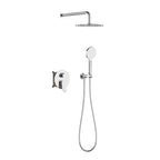 2 Way Concealed Shower System with Rain Shower and Hand Shower – Round Trim Shower Set – AB502076 Chrome