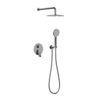2 Way Concealed Shower System with Rain Shower and Hand Shower – Round Trim Shower Set – AB502076 Brushed Gun Metal