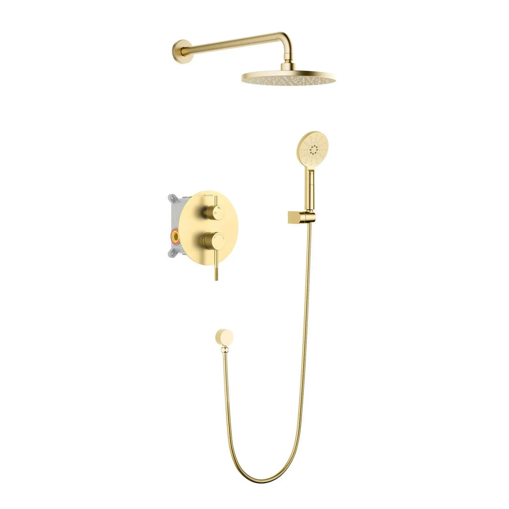 MAXTOR Circular 2-Way Wall Concealed Shower System AB502104 Brushed Gold