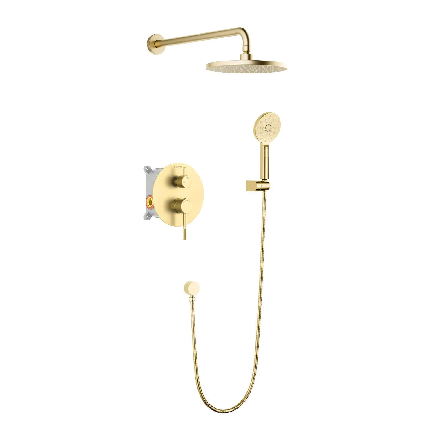 MAXTOR Circular 2-Way Wall Concealed Shower System AB502104 Brushed Gold