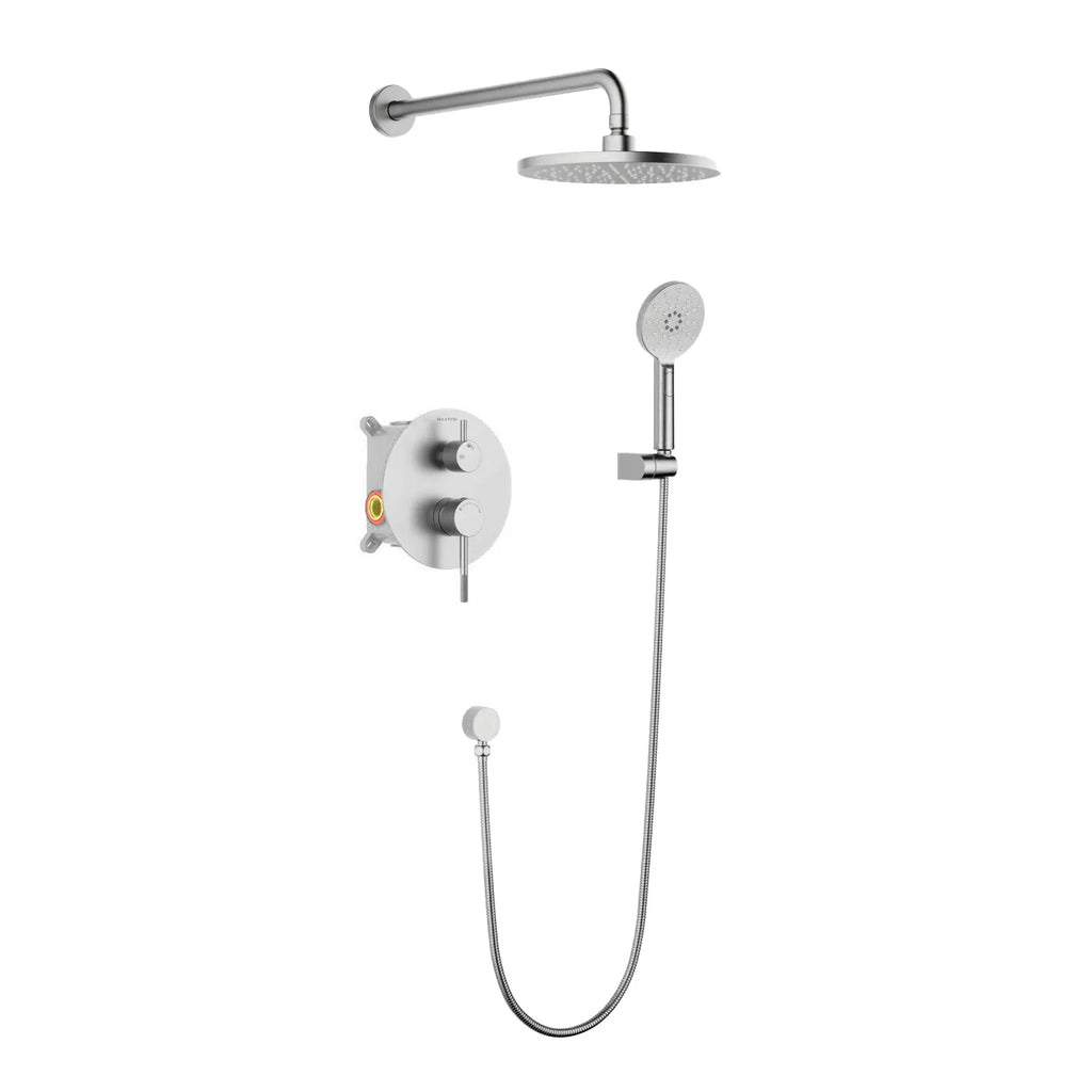 MAXTOR Circular 2-Way Wall Concealed Shower System AB502104 Brushed Nickel