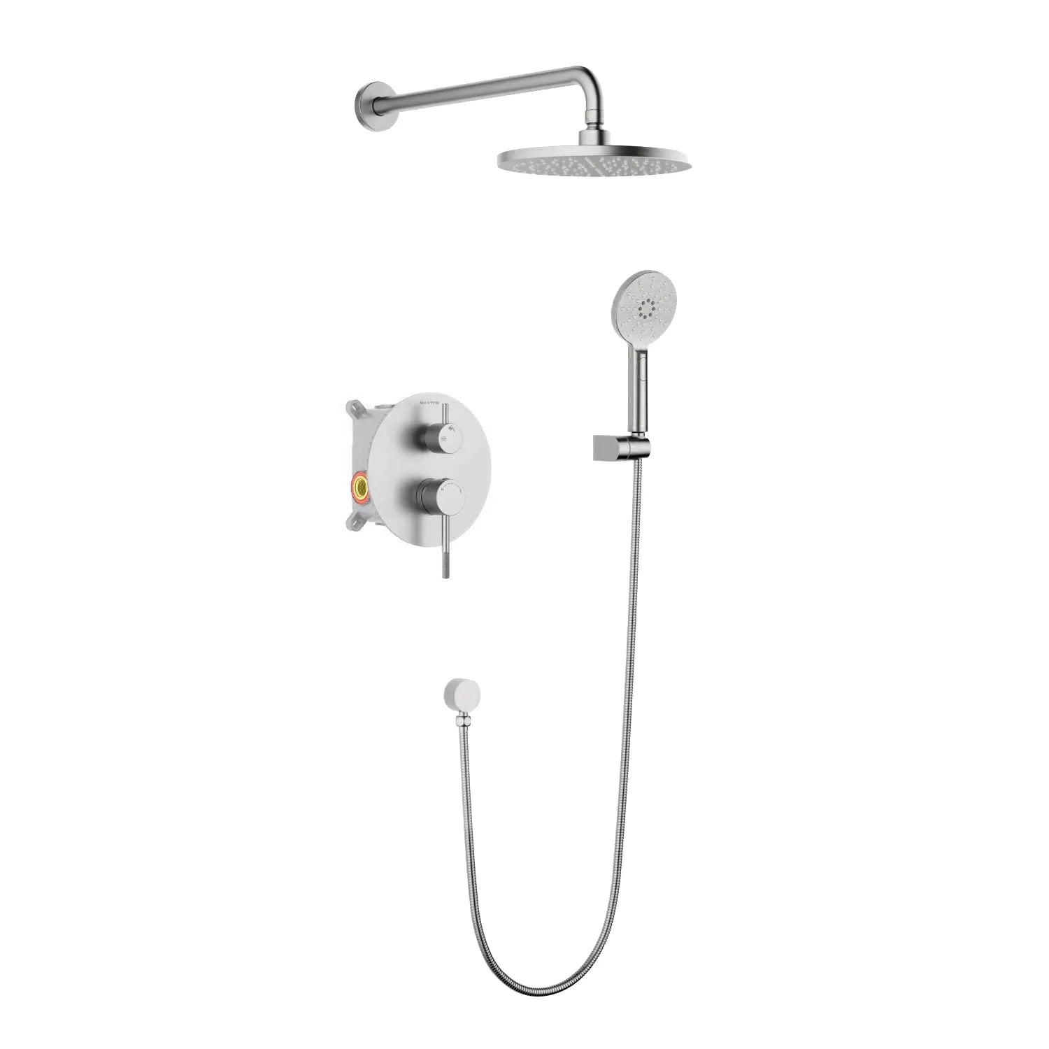 MAXTOR Circular 2-Way Wall Concealed Shower System AB502104 Brushed Nickel