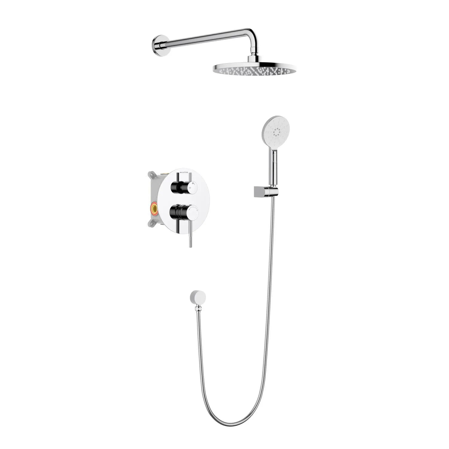 MAXTOR Circular 2-Way Wall Concealed Shower System AB502104 Chrome