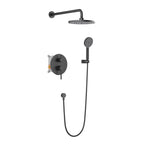 MAXTOR Circular 2-Way Wall Concealed Shower System AB502104 Matte Black