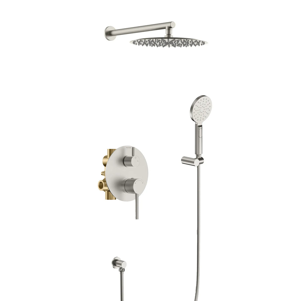 2 Way Wall Concealed Pressure Balance Shower System-AB502127 Brushed Nickel