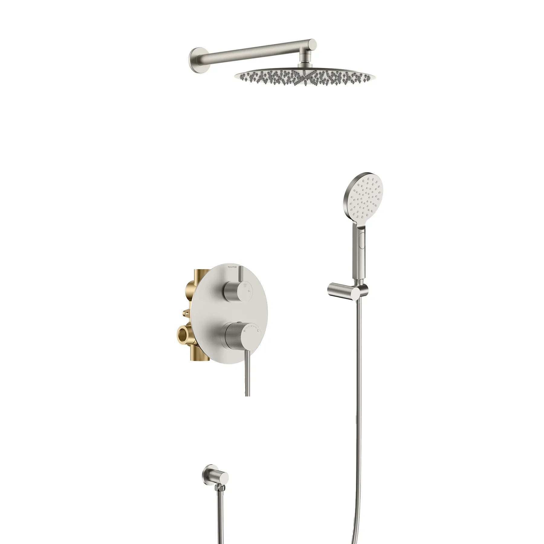 2 Way Wall Concealed Pressure Balance Shower System-AB502127 Brushed Nickel