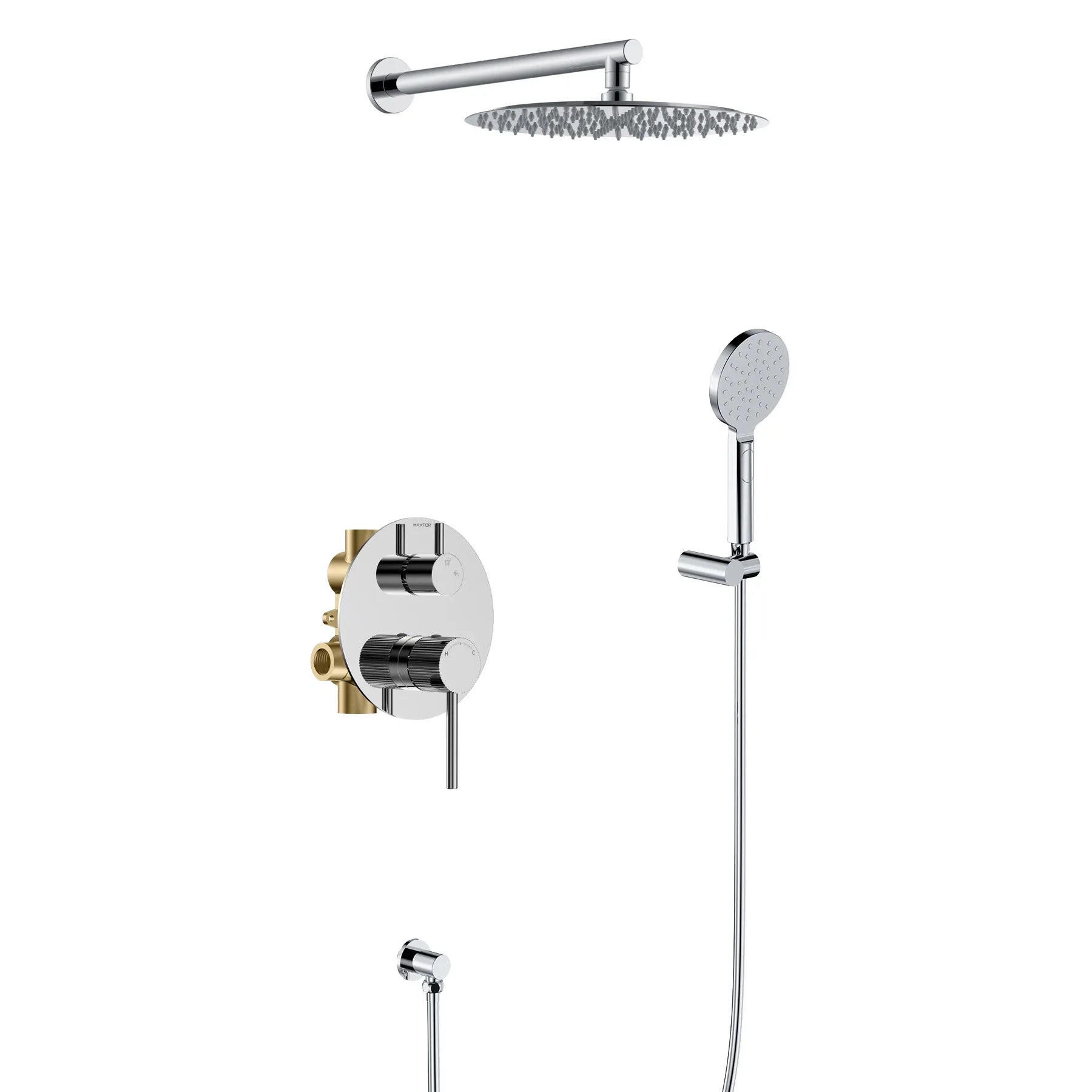 2 Way Wall Concealed Pressure Balance Shower System-AB502127 Chrome