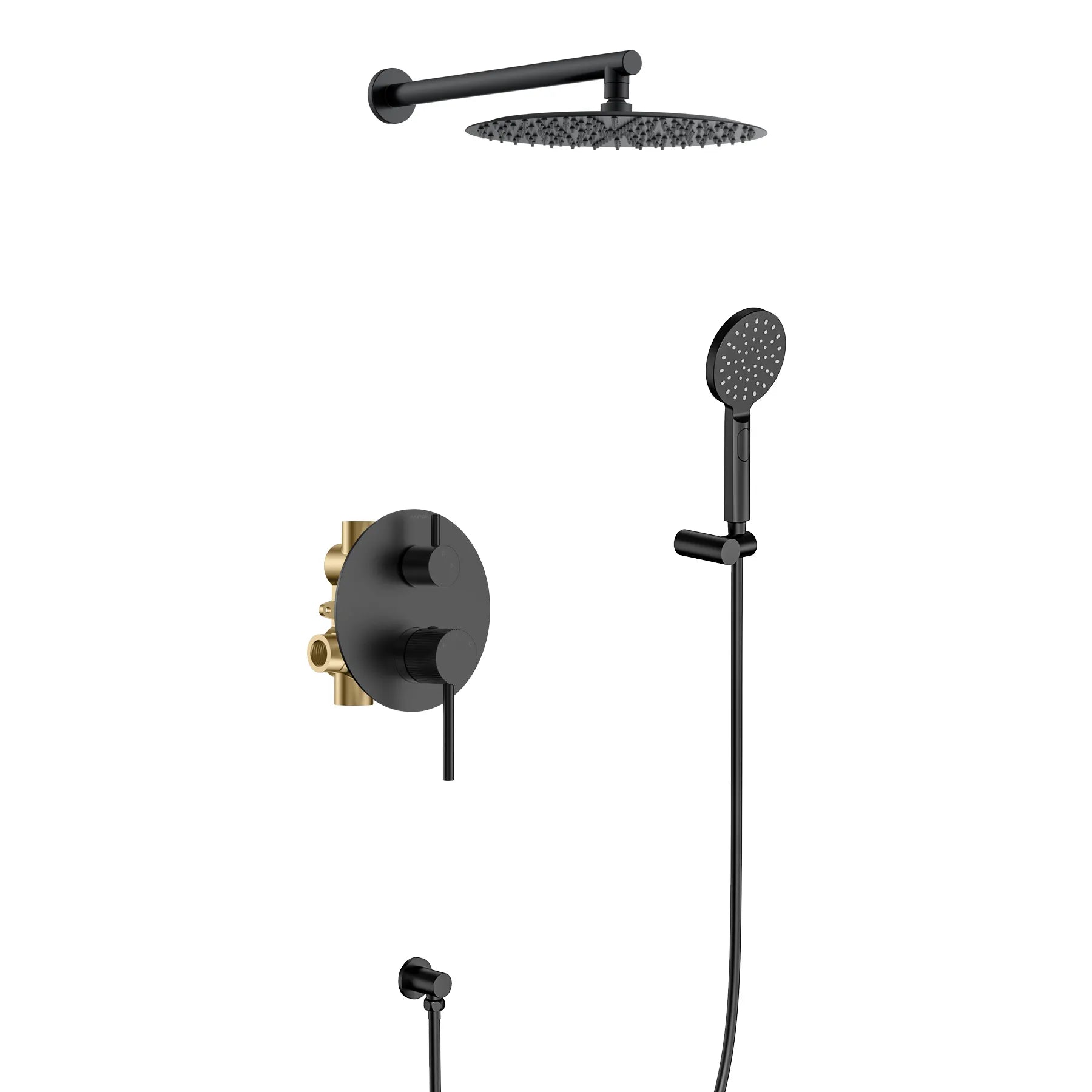 2 Way Wall Concealed Pressure Balance Shower System-AB502127 Matte Black
