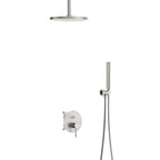 2 Way Wall Concealed Shower System with Box and Trim Plate Kit – Rain Shower & Brass Hand Shower – AB502133 Brushed Nickel
