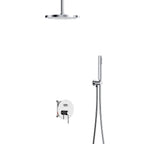 2 Way Wall Concealed Shower System with Box and Trim Plate Kit – Rain Shower & Brass Hand Shower – AB502133 Chrome