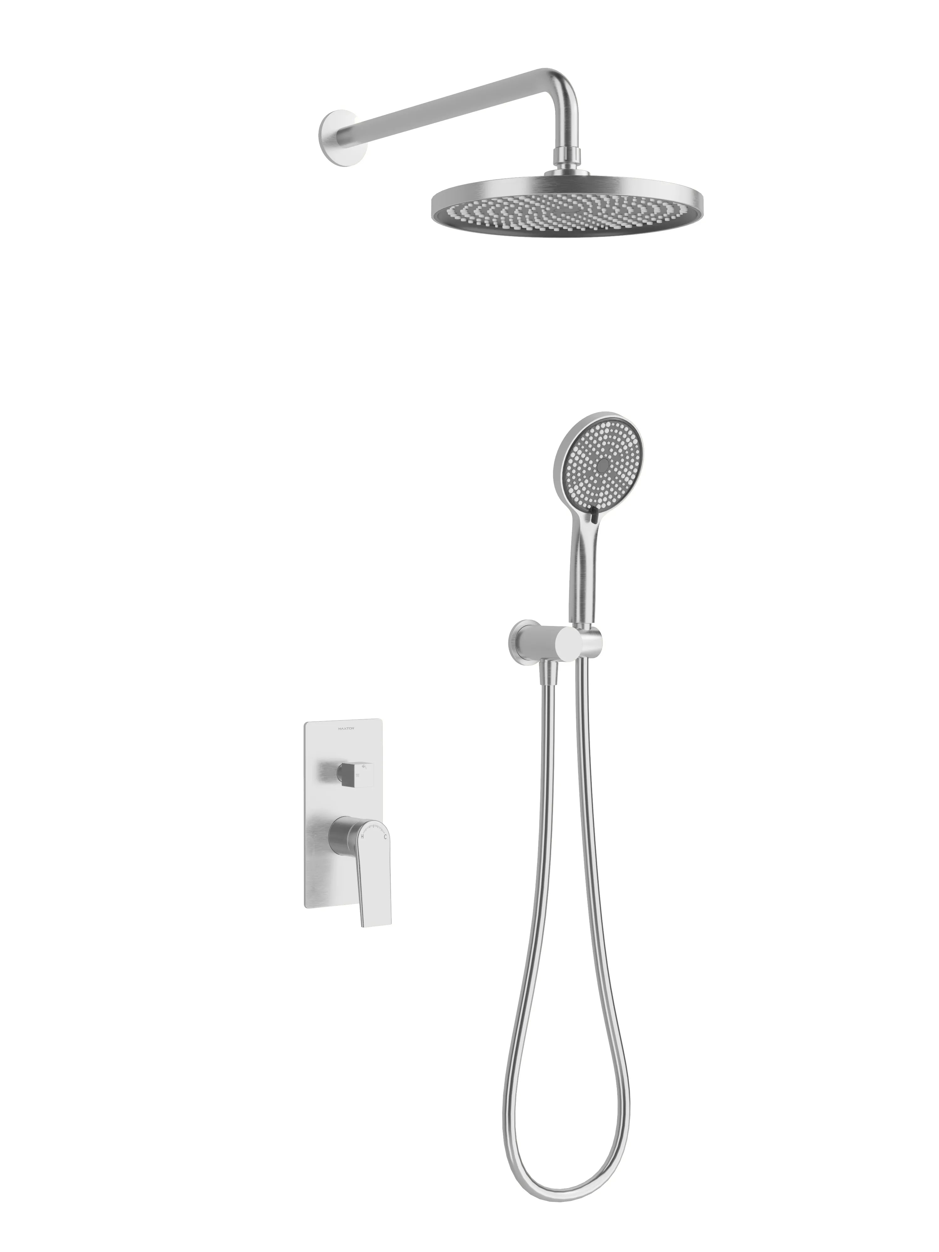 2 Way Wall Concealed Pressure Balance Shower System with Hand Shower-AB502164 Brushed Nickel