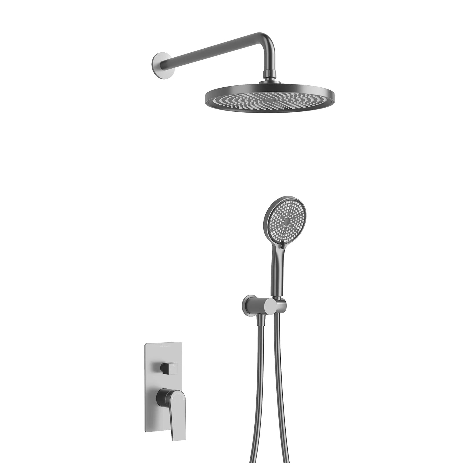 2 Way Wall Concealed Pressure Balance Shower System with Hand Shower-AB502164 Brushed Gun Metal