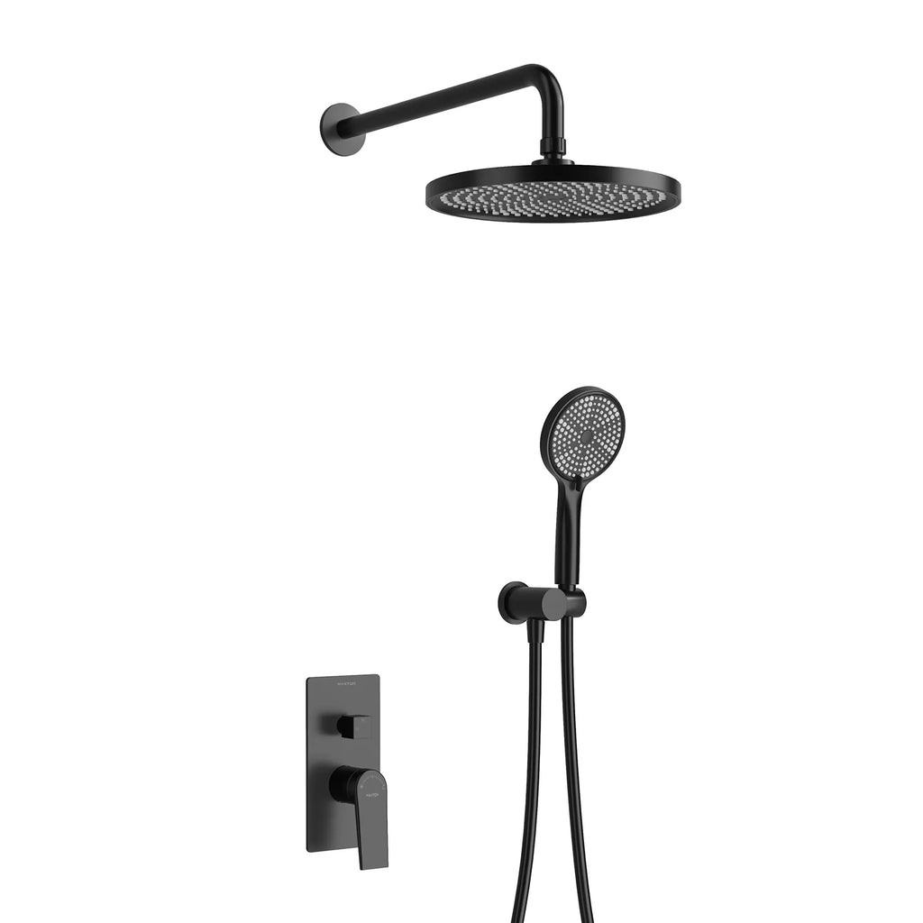 2 Way Wall Concealed Pressure Balance Shower System with Hand Shower-AB502164 Matte Black