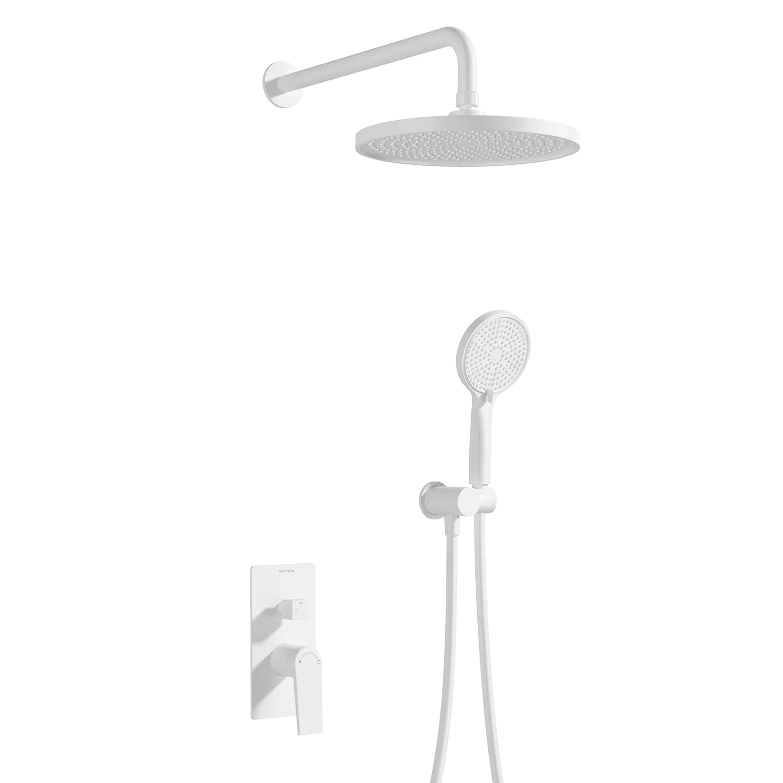 2 Way Wall Concealed Pressure Balance Shower System with Hand Shower-AB502164 Matte White