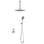 Kris 2 Way Wall Concealed Shower System with Brass Valve & Ø250mm Overhead Shower-AB502170 Chrome